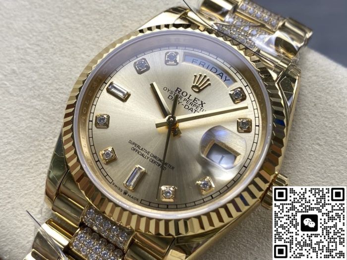 Replica Rolex Day-Date m128238-0026 8+ Factory Outer bezel triangular grooves - Image 4