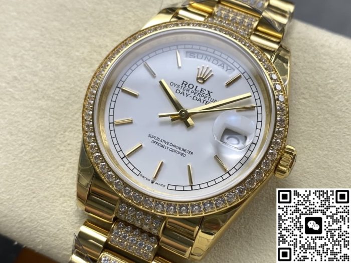 Replica Rolex Day-Date m128348rbr-0048 8+ Factory Diamond bezel - Image 4