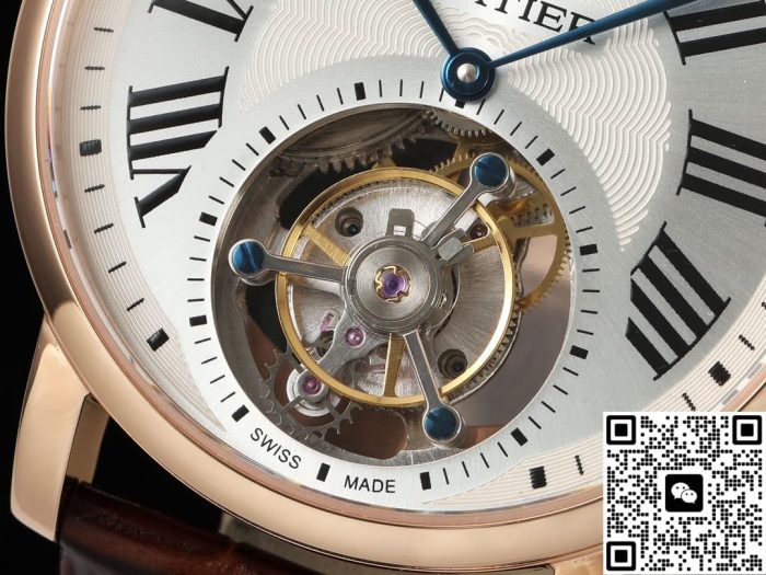 Replica Cartier Ronde De W1556219 RMS Factory Tourbillon Brown strap - Image 4