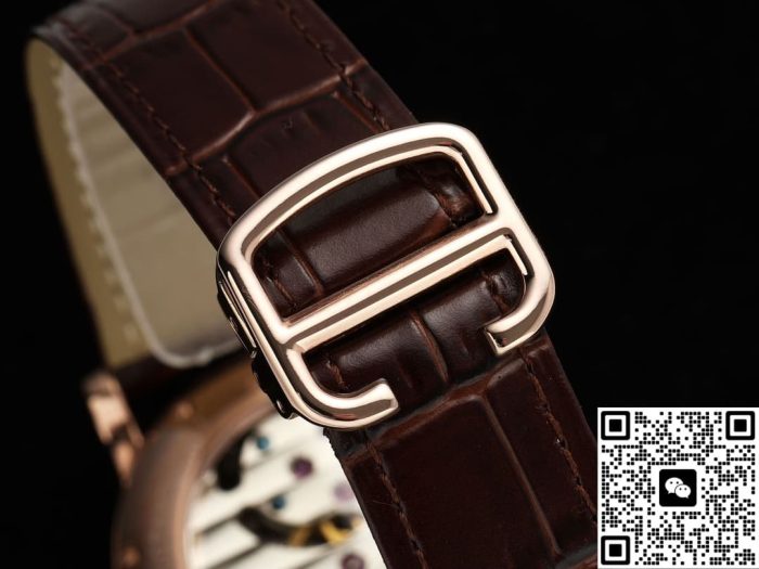 Replica Cartier Ronde De W1556219 RMS Factory Tourbillon Brown strap - Image 9