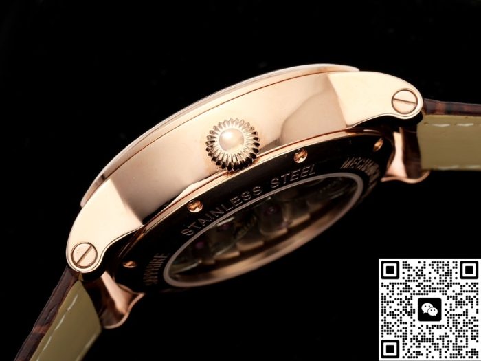 Replica Cartier Ronde De W1556219 RMS Factory Tourbillon Brown strap - Image 8
