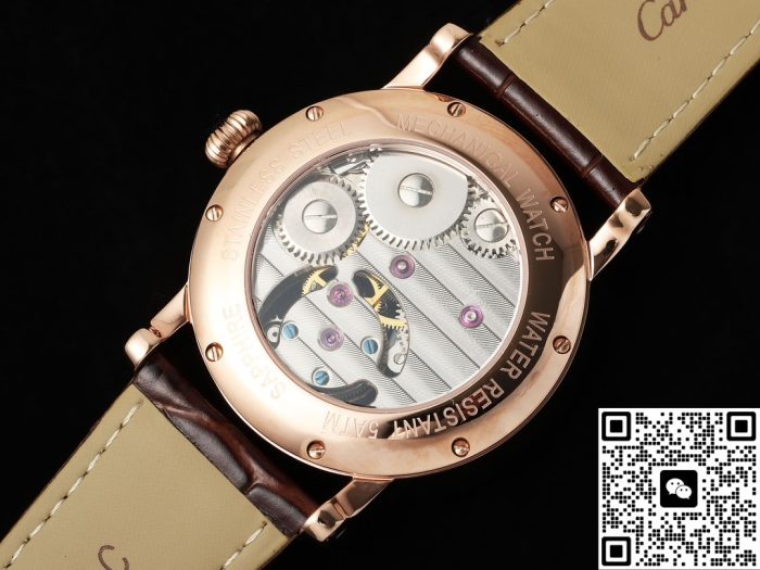 Replica Cartier Ronde De W1556219 RMS Factory Tourbillon Brown strap - Image 10