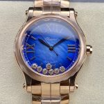 Replica Chopard HAPPY SPORT 27857-6005 YF Factory Blue Dial