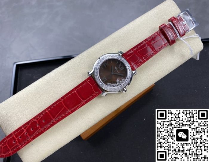 Replica Chopard HAPPY DIAMONDS 277473-5010 YF Factory Red strap - Image 7
