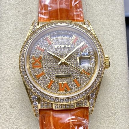 Replica Rolex Oyster Perpetual M128158RBR-0002 8+ Factory Coral strap