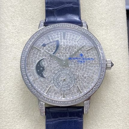 Replica Vacheron Constantin Traditionnelle 7006T-000G-B913 TW Factory Full diamond dial