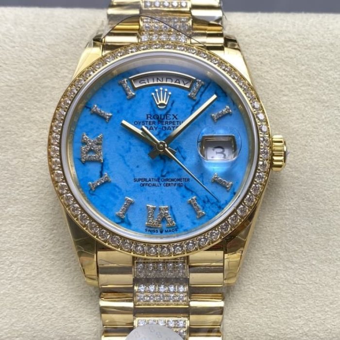 Replica Rolex Day-Date m128348rbr-0038 8+ Factory Blue Dial - Image 1
