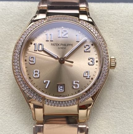 Replica Patek Philippe TWENTY~4 7300-1200R-011 SJ Factory Rose gold dial