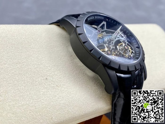 Replica Roger Dubuis Excalibur RDDBEX0364 YS Factory Tourbillon Black Leather Strap - Image 7