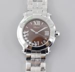 Replica Chopard HAPPY DIAMONDS 278477-3002 YF Factory Brown dial