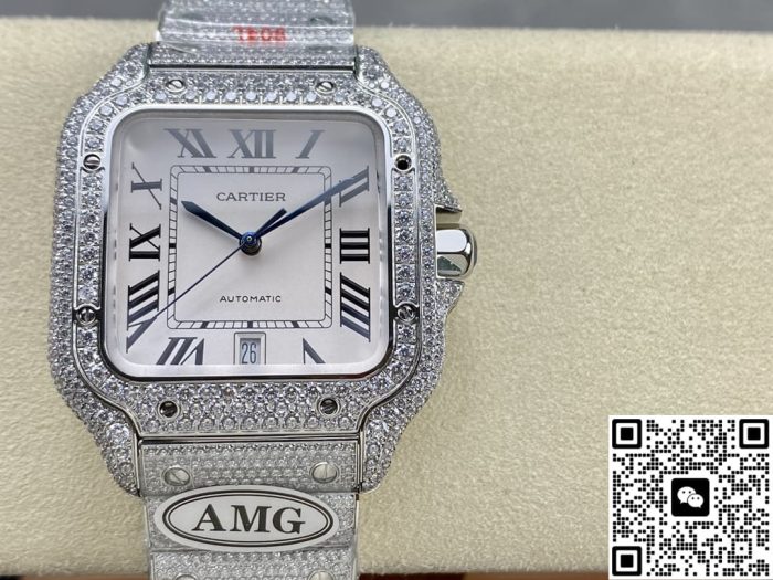 Replica Cartier Santos WSSA0020 AMG Factory Roman numerals - Image 2