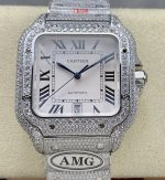 Replica Cartier Santos WSSA0020 AMG Factory Roman numerals