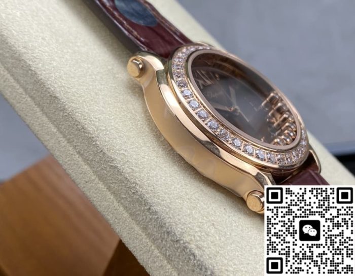 Replica Chopard HAPPY DIAMONDS 277473-5008 YF Factory Dark brown strap - Image 5