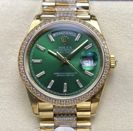 Replica Rolex Day-Date m128348rbr-0079 8+ Factory Bright green dial