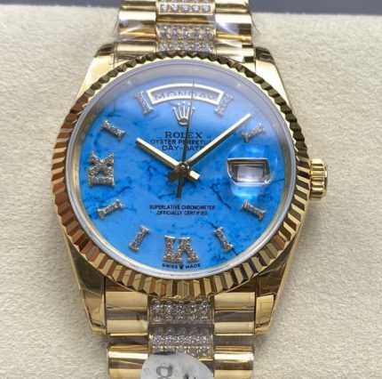 Replica Rolex Day-Date m128238-0072 8+ Factory Blue Dial