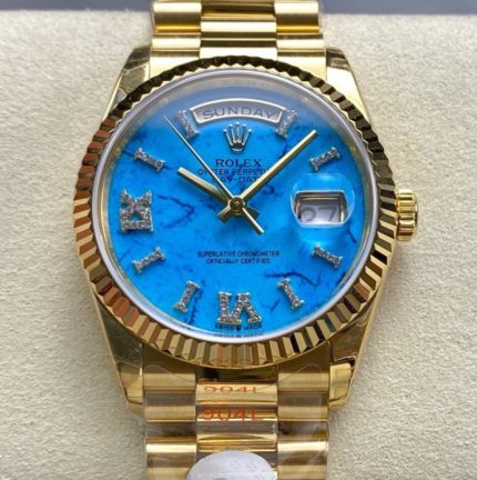 Replica Rolex Day-Date m128238-0071 8+ factory Gold strap