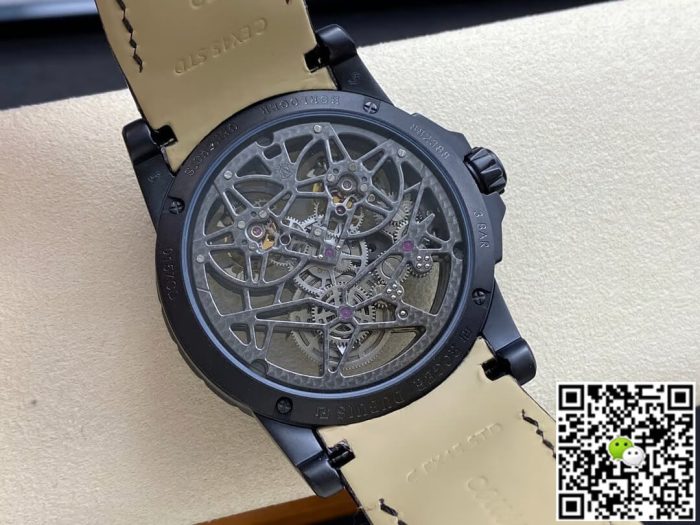 Replica Roger Dubuis Excalibur RDDBEX0364 YS Factory Tourbillon Black Leather Strap - Image 8