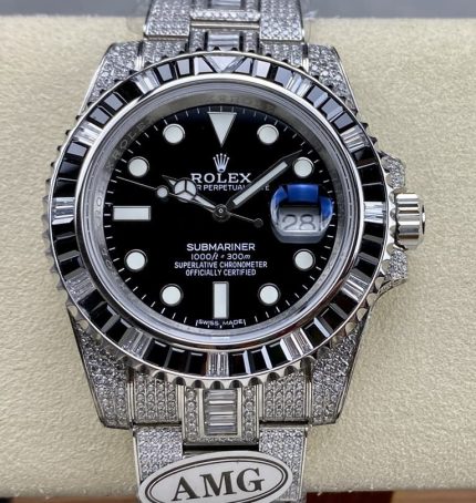Replica Rolex Greenwich II 116759 SAru-78213 AMG Factory Black diamond bezel