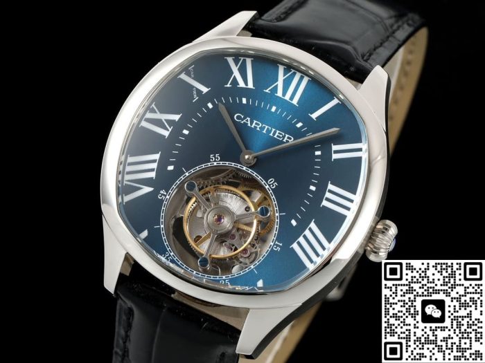 Replica Cartier Drive de W4100014 RMS Factory Tourbillon Blue Dial - Image 3