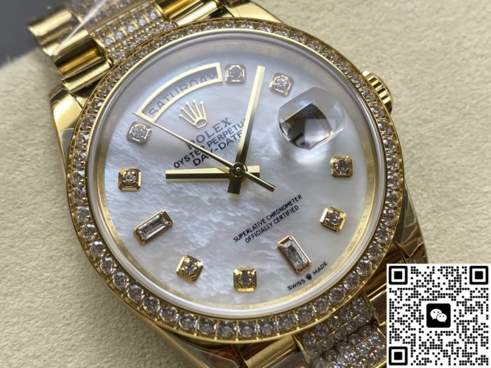 Replica Rolex Day-Date m128348rbr-0019 8+ Factory Diamond hour markers - Image 3