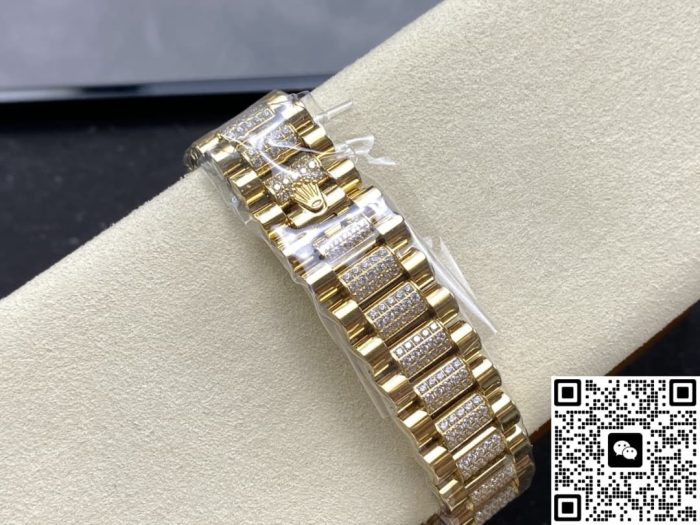 Replica Rolex Day-Date m128348rbr-0019 8+ Factory Diamond hour markers - Image 7