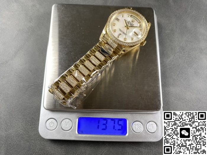 Replica Rolex Day-Date m128348rbr-0019 8+ Factory Diamond hour markers - Image 10