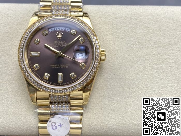 Replica Rolex Day-Date m128348rbr-0007 8+ Factory Square Diamond - Image 2