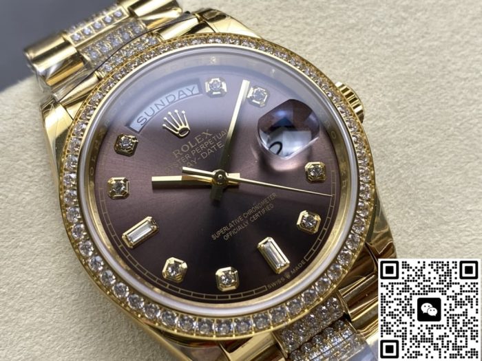 Replica Rolex Day-Date m128348rbr-0007 8+ Factory Square Diamond - Image 3