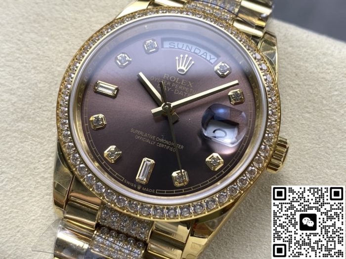 Replica Rolex Day-Date m128348rbr-0007 8+ Factory Square Diamond - Image 4
