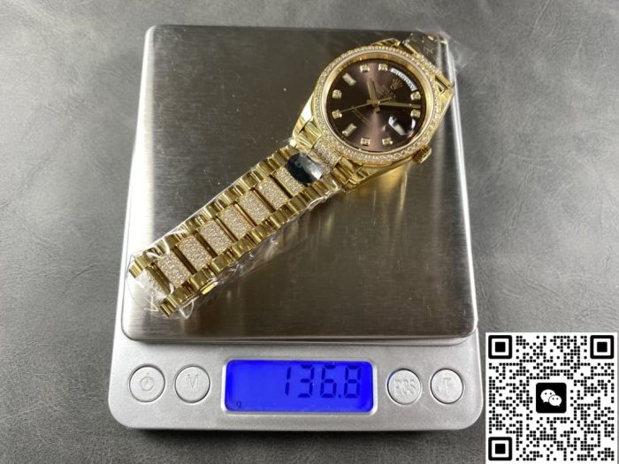 Replica Rolex Day-Date m128348rbr-0007 8+ Factory Square Diamond - Image 9