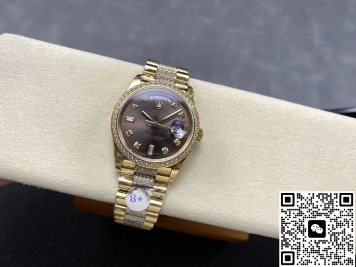 Replica Rolex Day-Date m128348rbr-0007 8+ Factory Square Diamond - Image 12