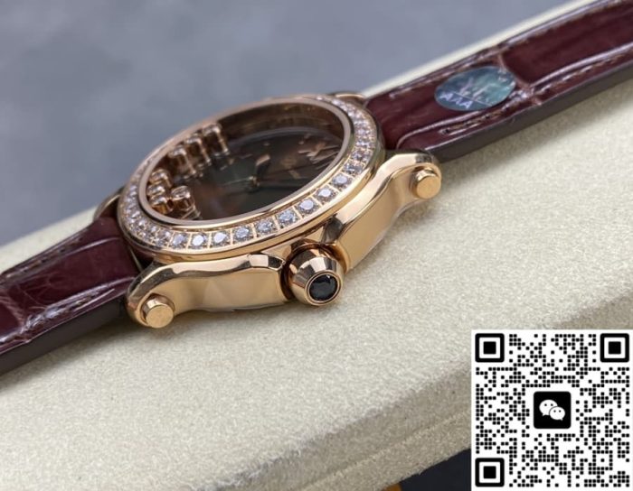 Replica Chopard HAPPY DIAMONDS 277473-5008 YF Factory Dark brown strap - Image 7