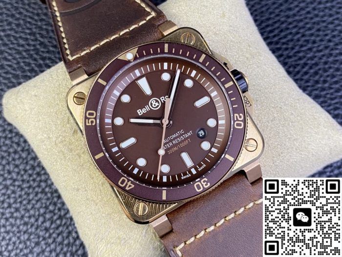 Replica Bell & Ross INSTRUMENTS BR0392-D-BR-BR/SCA BR factory Brown dial - Image 5