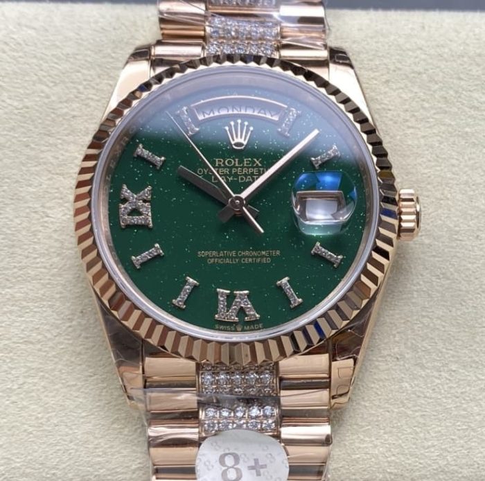 Replica Rolex Day-Date m128235-0069 8+ Factory Green aventurine dial - Image 1