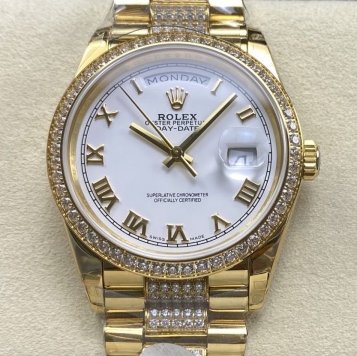 Replica Rolex Day-Date m128348rbr-0043 8+ Factory White dial - Image 1