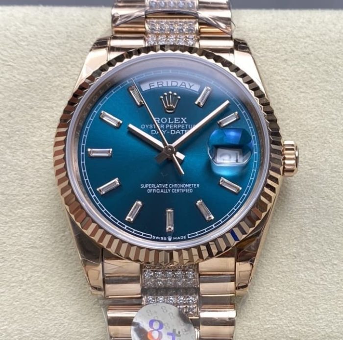 Replica Rolex Day-Date m128235-0086 8+ Factory Blue Dial - Image 1