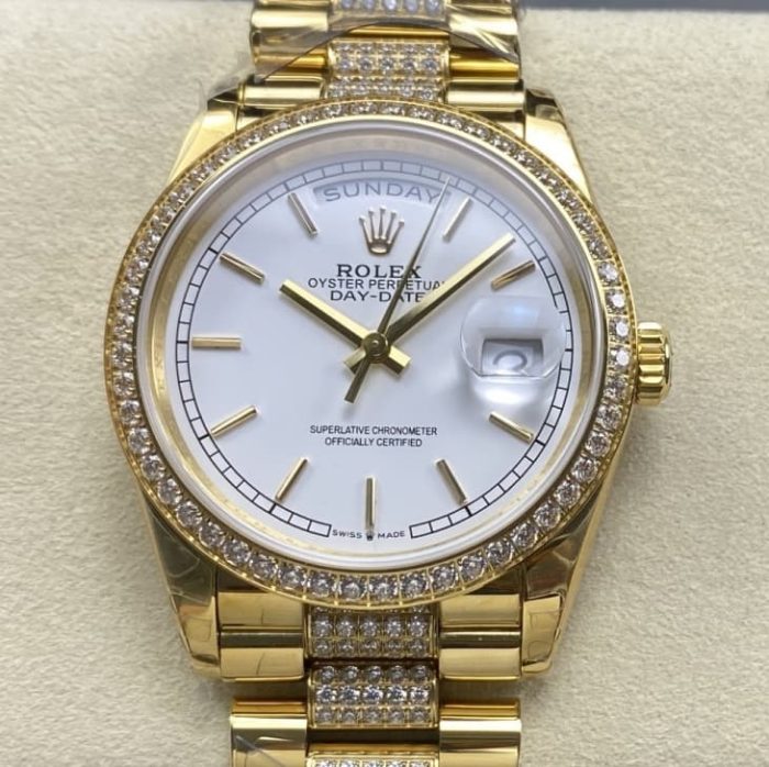 Replica Rolex Day-Date m128348rbr-0048 8+ Factory Diamond bezel - Image 1