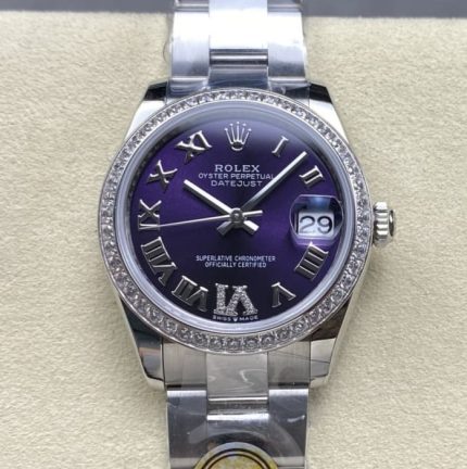 Replica Rolex Datejust m278384rbr-0029 AR Factory Eggplant purple dial