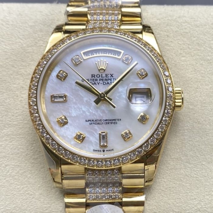 Replica Rolex Day-Date m128348rbr-0019 8+ Factory Diamond hour markers - Image 1