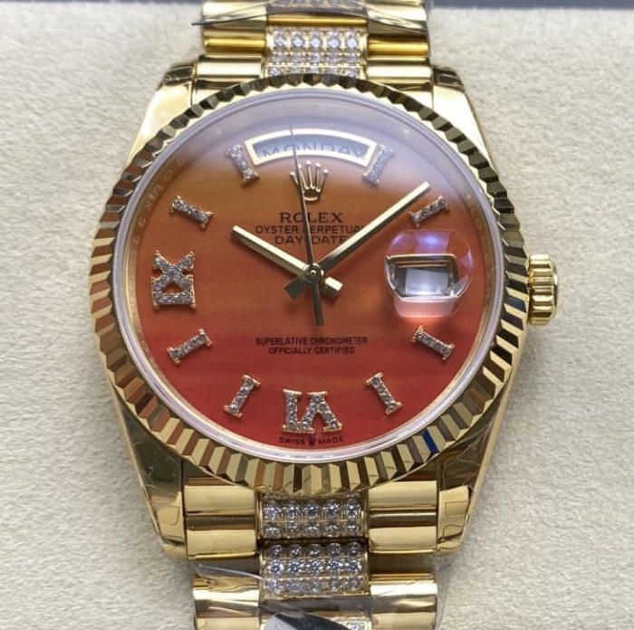 Replica Rolex Day-Date m128238-0089 8+ Factory Orange dial - Image 1