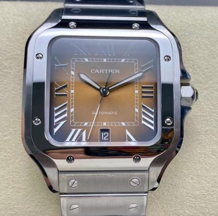 Replica Cartier Santos WSSA0064 BV Factory Gradient brown dial