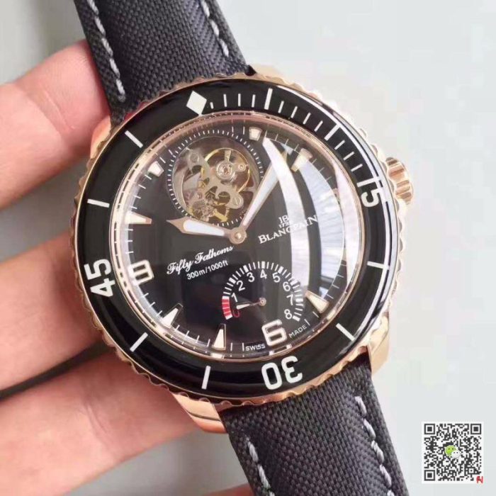 Replica Blancpain Fifty Fathoms Tourbillon 5025-3630-52A Rose Gold Black Dial - Image 3