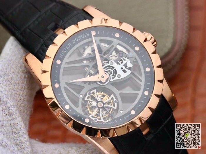 Replica Roger Dubuis Excalibur Skeleton Flying Tourbillon RDDBEX0392 Grey Skeleton Dial - Image 3