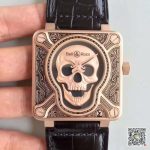 Replica Bell & Ross BR 01 Skull Bronze Rose Gold and Black Dial - Image 10