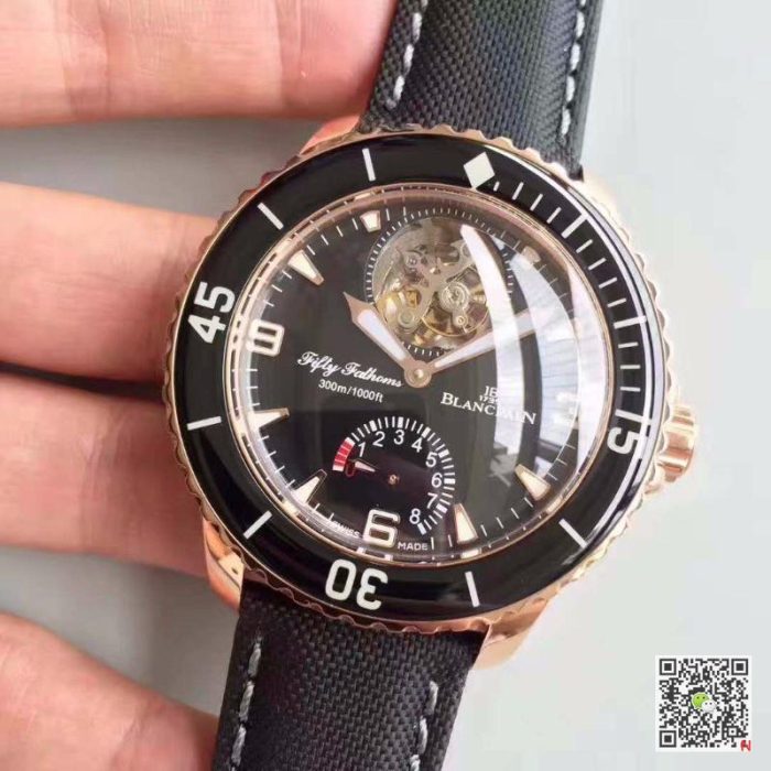 Replica Blancpain Fifty Fathoms Tourbillon 5025-3630-52A Rose Gold Black Dial - Image 4