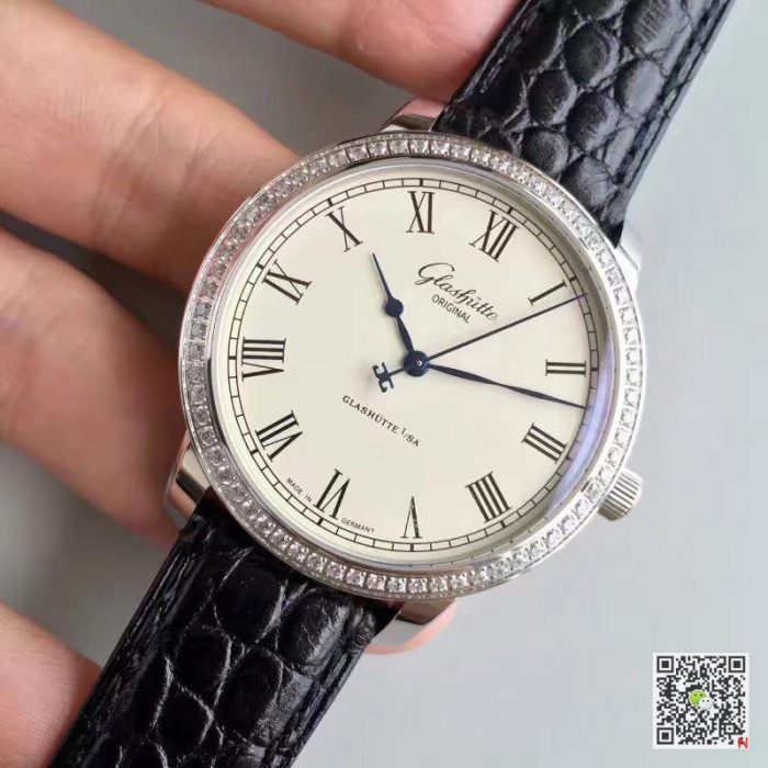 Replica Glashutte Original Senator Excellence V4 1-39-52-01-02-04 FK Factory Diamond Bezel White Dial - Image 4