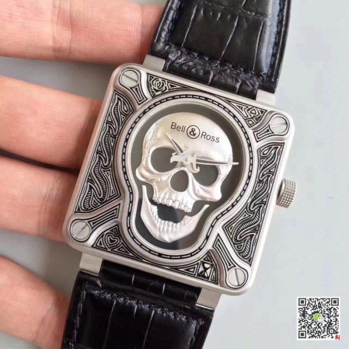 Replica Bell & Ross BR 01 Burning Skull Black Dial - Image 4