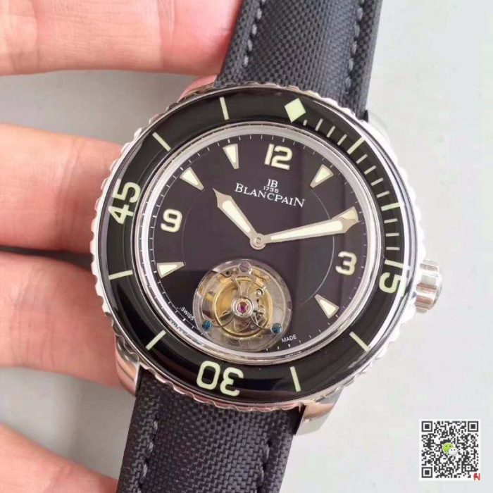 Replica Blancpain Fifty Fathoms Tourbillon JB Factory Black Dial - Image 4