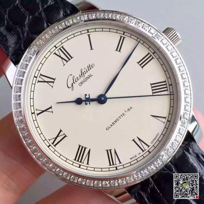 Replica Glashutte Original Senator Excellence V4 1-39-52-01-02-04 FK Factory Diamond Bezel White Dial - Image 5