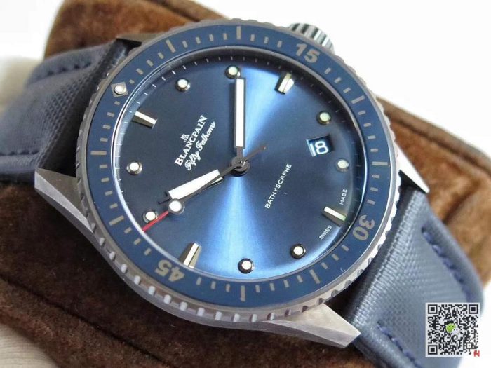 Replica Blancpain Fifty Fathoms Bathyscaphe 5000-0240-O52A ZF Factory Blue Dial - Image 5